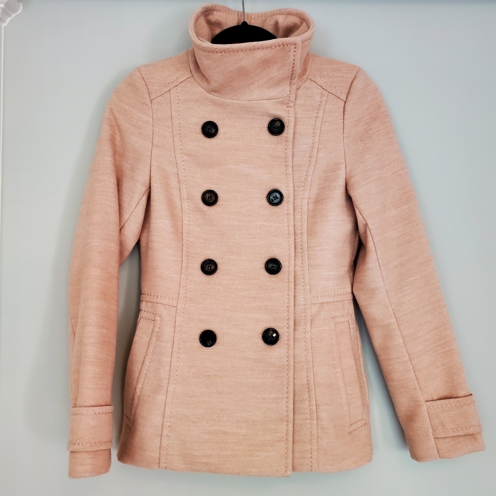 H & M Blush Pea Coat Women's Size 2 - Picture 7 of 14